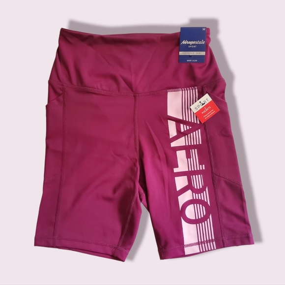 NWT AEROPOSTALE FUSCHIA PINK LOGO BIKER SHORTS - Picture 5 of 5